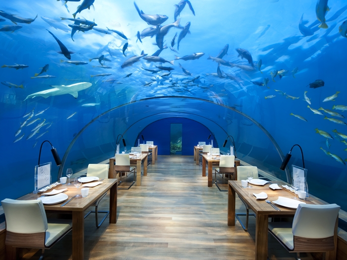 Unterwasser-Restaurant im Conrad Maledives Rangali, Foto: Conrad Maledives Rangali Island
